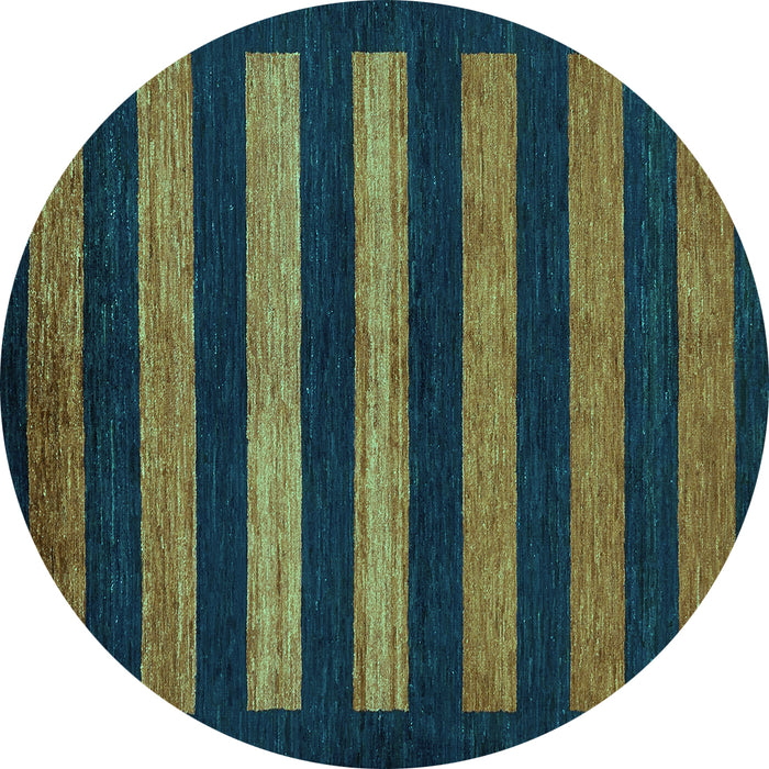 Round Machine Washable Abstract Turquoise Modern Area Rugs, wshabs323turq