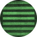 Round Machine Washable Abstract Emerald Green Modern Area Rugs, wshabs323emgrn