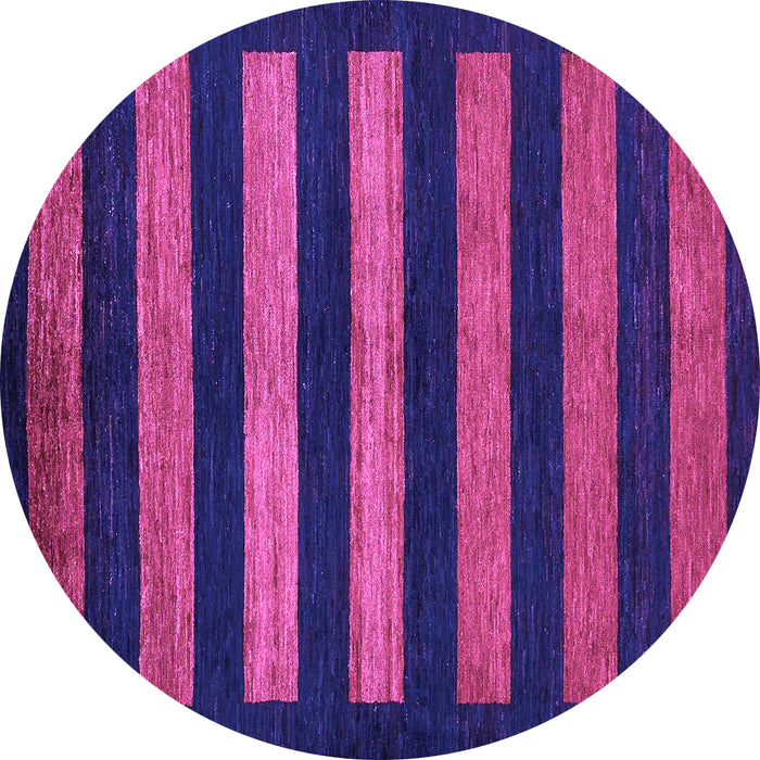 Round Machine Washable Abstract Purple Modern Area Rugs, wshabs323pur
