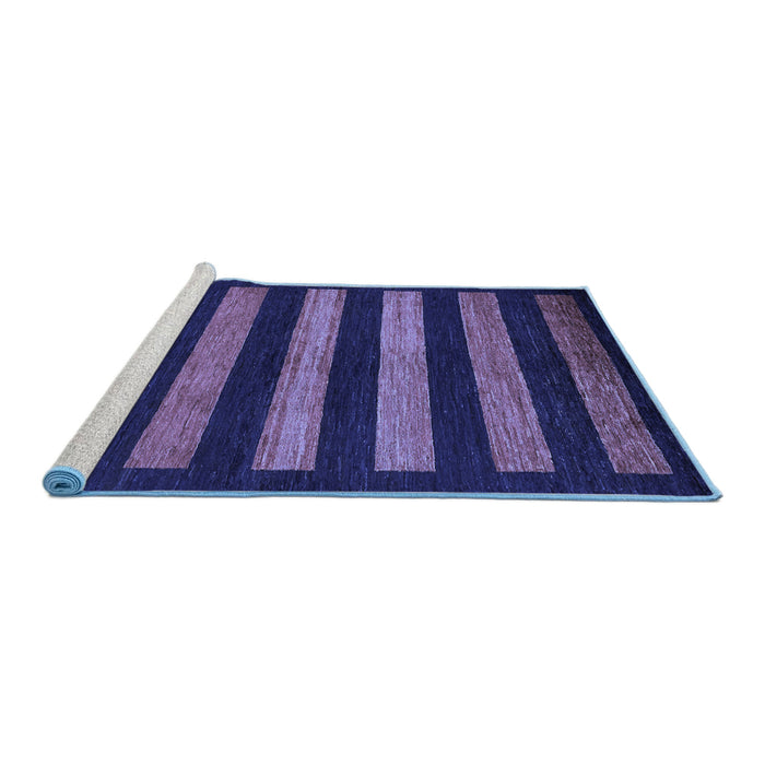 Sideview of Machine Washable Abstract Blue Modern Rug, wshabs323blu