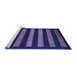 Sideview of Machine Washable Abstract Blue Modern Rug, wshabs323blu