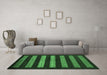 Machine Washable Abstract Emerald Green Modern Area Rugs in a Living Room,, wshabs323emgrn