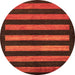 Round Machine Washable Abstract Orange Modern Area Rugs, wshabs323org