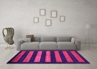 Machine Washable Abstract Pink Modern Rug, wshabs323pnk