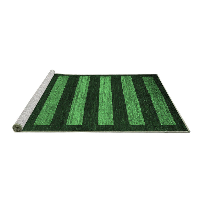 Sideview of Machine Washable Abstract Emerald Green Modern Area Rugs, wshabs323emgrn