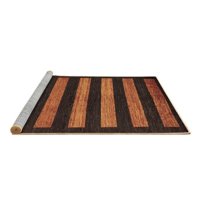 Sideview of Machine Washable Abstract Brown Modern Rug, wshabs323brn