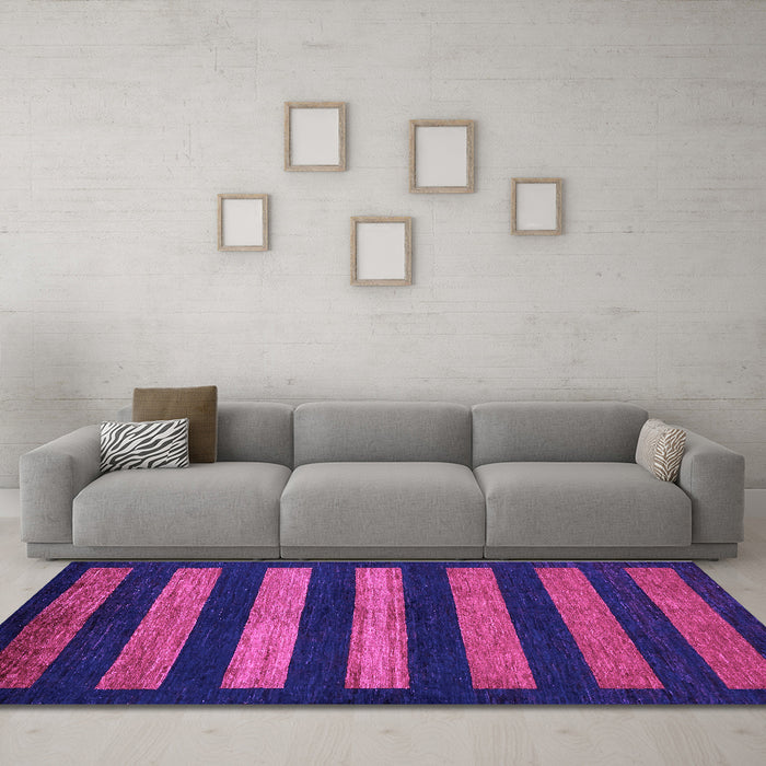 Machine Washable Abstract Purple Modern Area Rugs in a Living Room, wshabs323pur