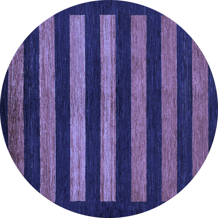 Round Abstract Blue Modern Rug, abs323blu