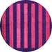 Round Abstract Pink Modern Rug, abs323pnk