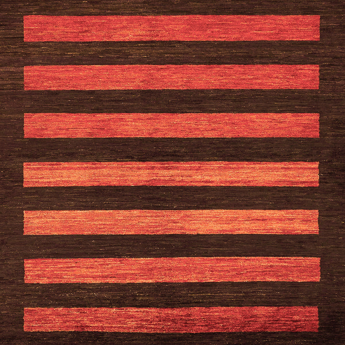 Square Machine Washable Abstract Orange Modern Area Rugs, wshabs323org