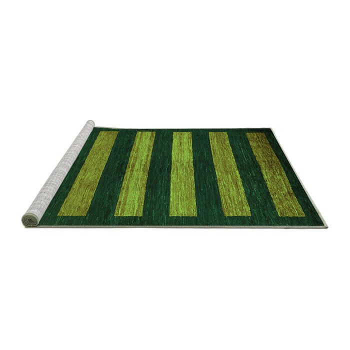 Sideview of Machine Washable Abstract Green Modern Area Rugs, wshabs323grn