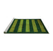 Sideview of Machine Washable Abstract Green Modern Area Rugs, wshabs323grn