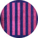 Round Abstract Purple Modern Rug, abs323pur