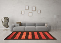 Machine Washable Abstract Orange Modern Rug, wshabs323org