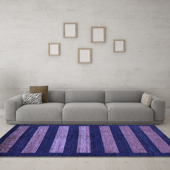 Machine Washable Abstract Blue Modern Rug in a Living Room, wshabs323blu