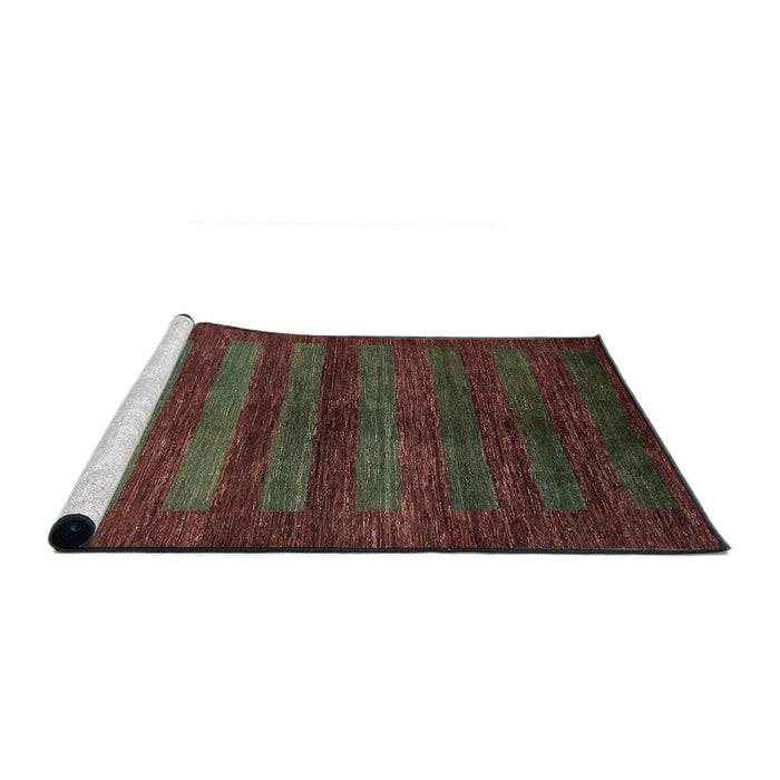 Sideview of Machine Washable Abstract Vermilion Red Rug, wshabs324