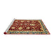 Sideview of Machine Washable Abstract Red Rug, wshabs3240