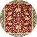 Round Abstract Red Modern Rug, abs3240