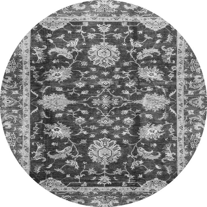 Round Machine Washable Abstract Gray Modern Rug, wshabs3240gry
