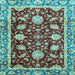 Square Machine Washable Abstract Light Blue Modern Rug, wshabs3240lblu