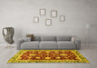 Machine Washable Abstract Yellow Modern Rug in a Living Room, wshabs3240yw