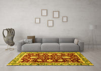 Machine Washable Abstract Yellow Modern Rug, wshabs3240yw