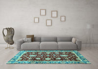 Machine Washable Abstract Light Blue Modern Rug, wshabs3240lblu