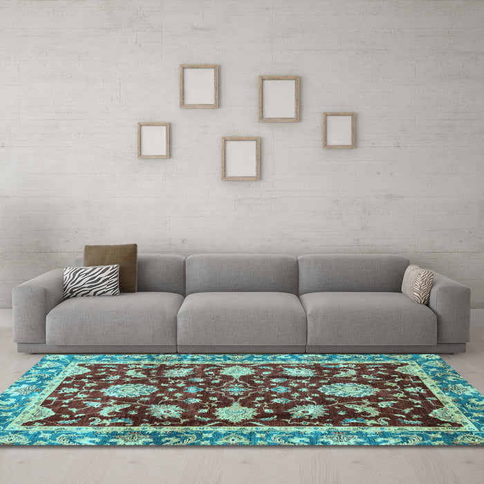 Machine Washable Abstract Light Blue Modern Rug in a Living Room, wshabs3240lblu