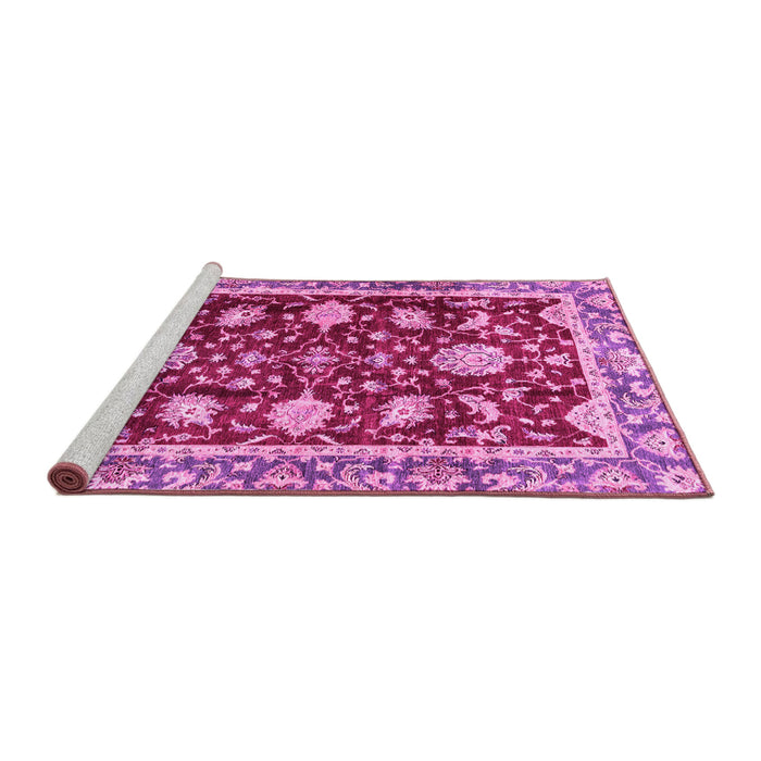 Sideview of Machine Washable Abstract Pink Modern Rug, wshabs3240pnk