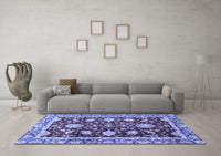 Machine Washable Abstract Blue Modern Rug, wshabs3240blu