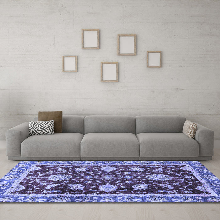 Machine Washable Abstract Blue Modern Rug in a Living Room, wshabs3240blu