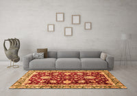 Machine Washable Abstract Orange Modern Rug, wshabs3240org