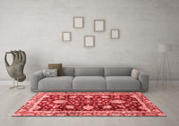 Machine Washable Abstract Red Modern Rug, wshabs3240red