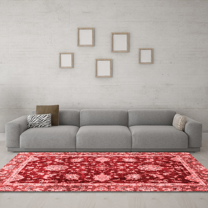Modern Red Washable Rugs