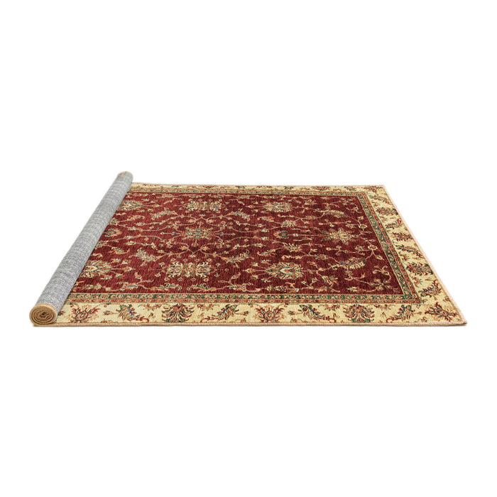Sideview of Machine Washable Abstract Red Rug, wshabs3241
