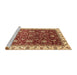 Sideview of Machine Washable Abstract Red Rug, wshabs3241