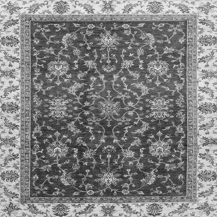 Square Abstract Gray Modern Rug, abs3241gry