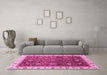 Machine Washable Abstract Pink Modern Rug in a Living Room, wshabs3241pnk