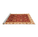 Sideview of Machine Washable Abstract Orange Modern Area Rugs, wshabs3241org