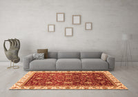 Machine Washable Abstract Orange Modern Rug, wshabs3241org