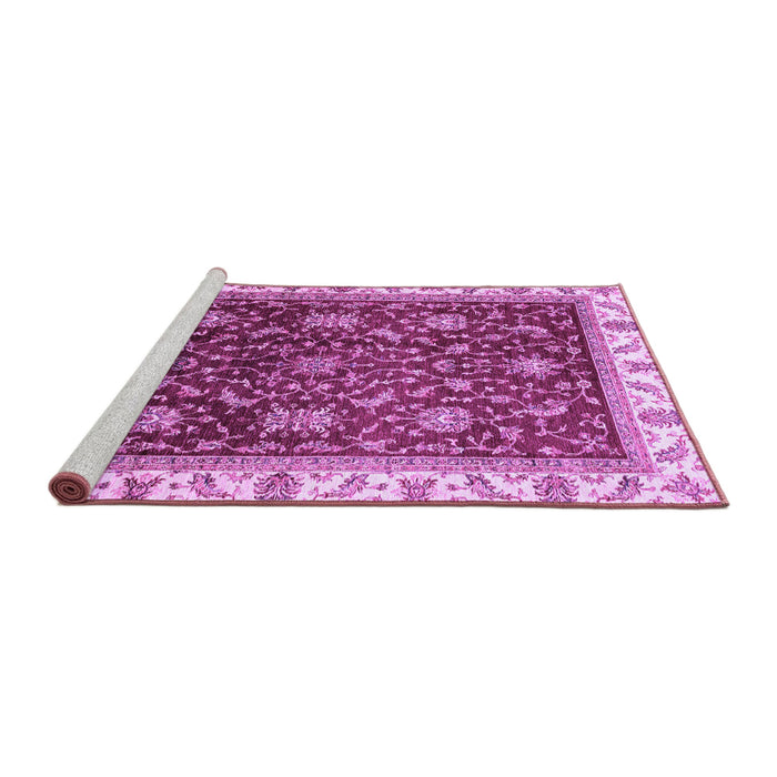 Sideview of Machine Washable Abstract Purple Modern Area Rugs, wshabs3241pur