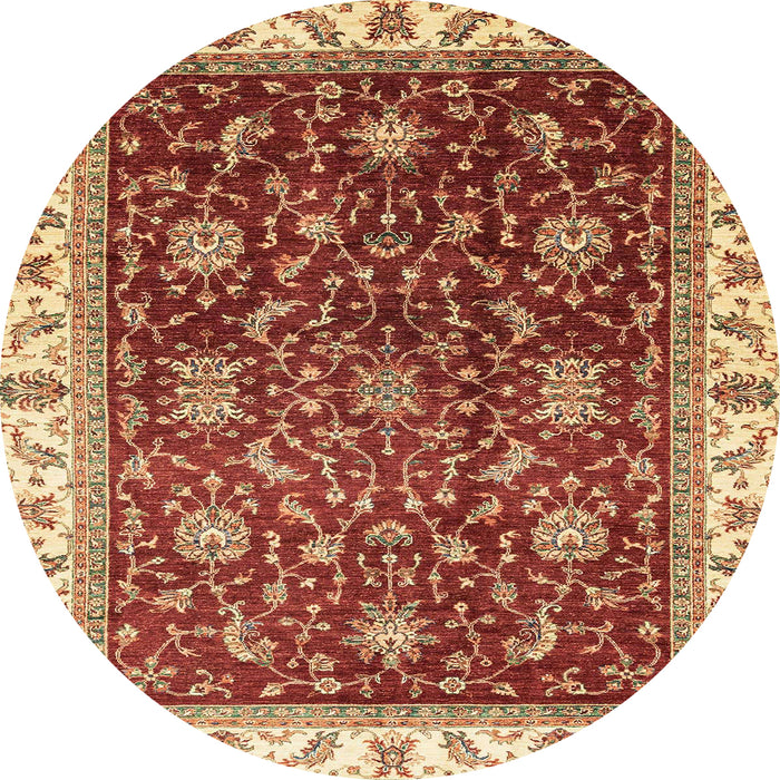 Round Abstract Red Modern Rug, abs3241
