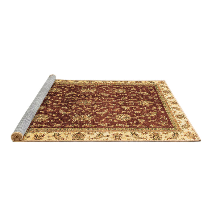 Sideview of Machine Washable Abstract Brown Modern Rug, wshabs3241brn