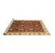 Sideview of Machine Washable Abstract Brown Modern Rug, wshabs3241brn