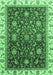 Machine Washable Abstract Emerald Green Modern Area Rugs, wshabs3241emgrn