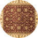 Round Abstract Brown Modern Rug, abs3241brn