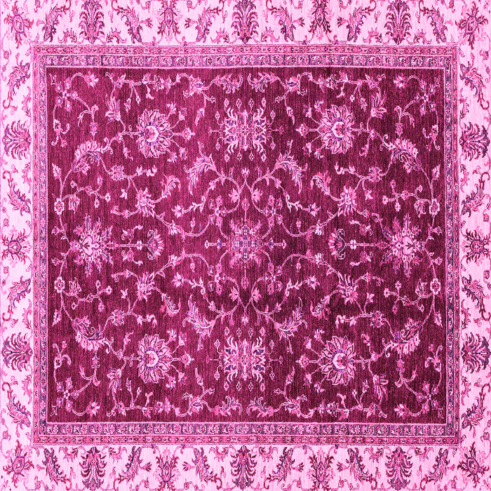 Square Abstract Pink Modern Rug, abs3241pnk