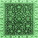 Square Abstract Emerald Green Modern Rug, abs3241emgrn