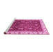 Sideview of Machine Washable Abstract Pink Modern Rug, wshabs3241pnk