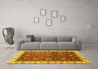 Machine Washable Abstract Yellow Modern Rug, wshabs3241yw